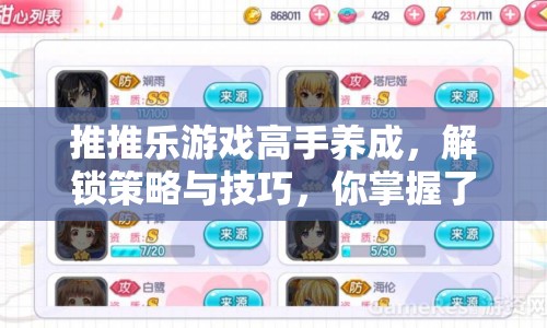 推推樂游戲高手養(yǎng)成，解鎖策略與技巧，你掌握了嗎？