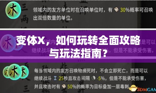 變體X，如何玩轉(zhuǎn)全面攻略與玩法指南？