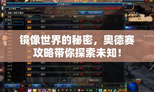 鏡像世界的秘密，奧德賽攻略帶你探索未知！