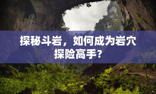 探秘斗巖，如何成為巖穴探險高手？