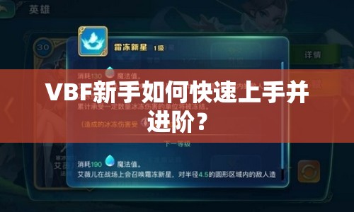 VBF新手如何快速上手并進(jìn)階？