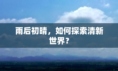 雨后初晴，如何探索清新世界？