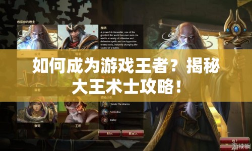 如何成為游戲王者？揭秘大王術(shù)士攻略！