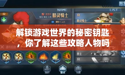 解鎖游戲世界的秘密鑰匙，你了解這些攻略人物嗎？