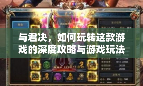 與君決，如何玩轉(zhuǎn)這款游戲的深度攻略與游戲玩法？