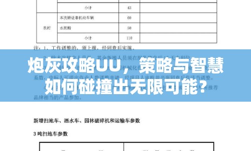 炮灰攻略UU，策略與智慧如何碰撞出無(wú)限可能？