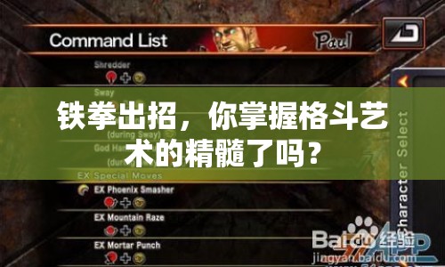 鐵拳出招，你掌握格斗藝術(shù)的精髓了嗎？