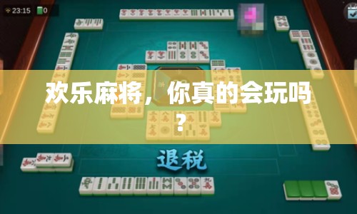 歡樂麻將，你真的會玩嗎？