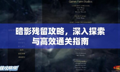暗影殘留攻略，深入探索與高效通關(guān)指南