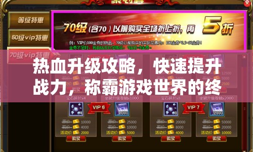 熱血升級攻略，快速提升戰(zhàn)力，稱霸游戲世界的終極指南