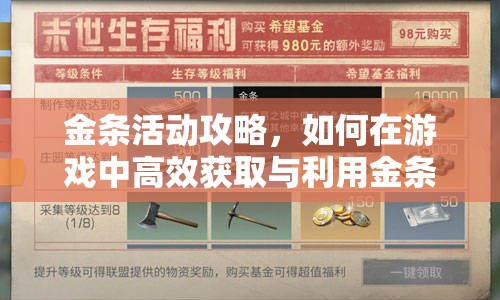 金條活動(dòng)攻略，如何在游戲中高效獲取與利用金條
