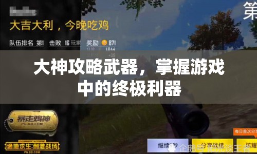 大神攻略武器，掌握游戲中的終極利器