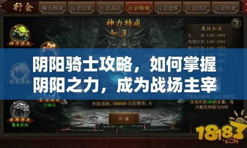 陰陽騎士攻略，如何掌握陰陽之力，成為戰(zhàn)場主宰？