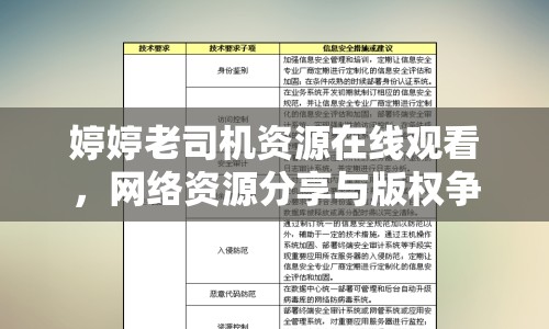 婷婷老司機(jī)資源在線觀看，網(wǎng)絡(luò)資源分享與版權(quán)爭(zhēng)議