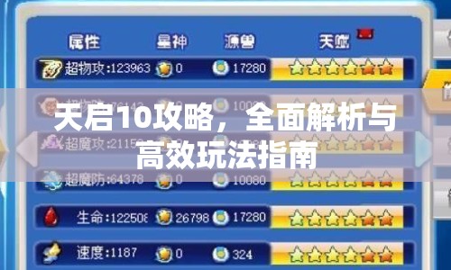 天啟10攻略，全面解析與高效玩法指南
