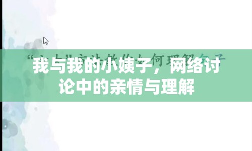 我與我的小姨子，網(wǎng)絡(luò)討論中的親情與理解