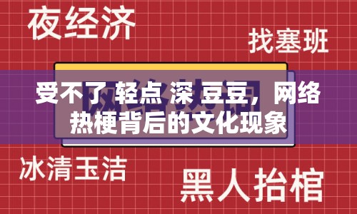 受不了 輕點 深 豆豆，網(wǎng)絡(luò)熱梗背后的文化現(xiàn)象