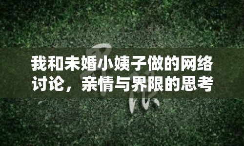 我和未婚小姨子做的網(wǎng)絡(luò)討論，親情與界限的思考