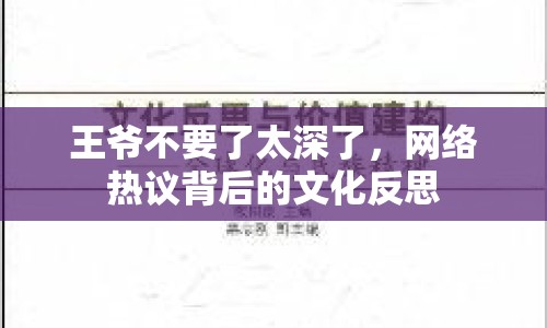 王爺不要了太深了，網(wǎng)絡(luò)熱議背后的文化反思