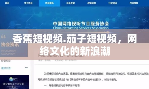 香蕉短視頻.茄子短視頻，網(wǎng)絡(luò)文化的新浪潮