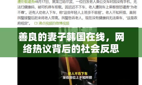 善良的妻子韓國在線，網(wǎng)絡(luò)熱議背后的社會反思