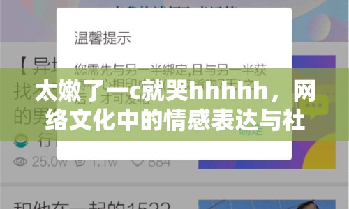 太嫩了一c就哭hhhhh，網(wǎng)絡(luò)文化中的情感表達(dá)與社交互動(dòng)