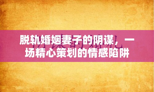 脫軌婚姻妻子的陰謀，一場(chǎng)精心策劃的情感陷阱