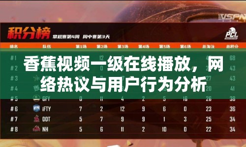 香蕉視頻一級在線播放，網(wǎng)絡(luò)熱議與用戶行為分析