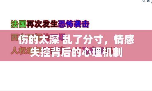 傷的太深 亂了分寸，情感失控背后的心理機制