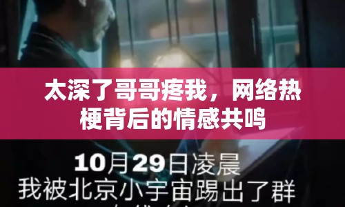 太深了哥哥疼我，網(wǎng)絡(luò)熱梗背后的情感共鳴