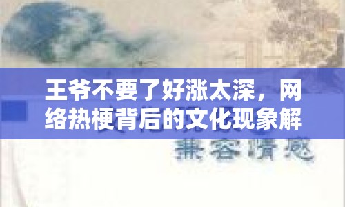 王爺不要了好漲太深，網(wǎng)絡(luò)熱梗背后的文化現(xiàn)象解析
