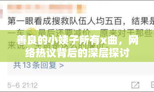 善良的小姨子所有x曲，網(wǎng)絡(luò)熱議背后的深層探討