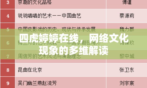 四虎婷婷在線，網(wǎng)絡(luò)文化現(xiàn)象的多維解讀