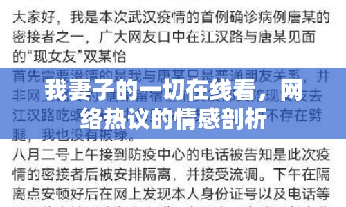 我妻子的一切在線看，網(wǎng)絡(luò)熱議的情感剖析