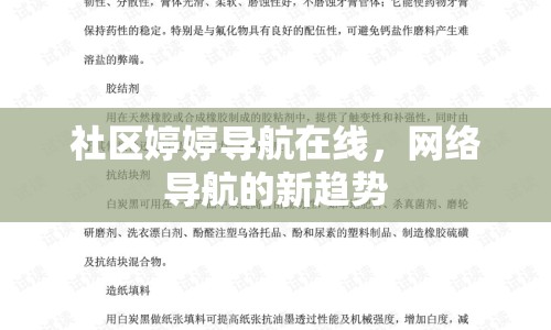 社區(qū)婷婷導(dǎo)航在線(xiàn)，網(wǎng)絡(luò)導(dǎo)航的新趨勢(shì)