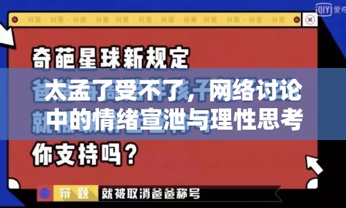 太孟了受不了，網(wǎng)絡(luò)討論中的情緒宣泄與理性思考