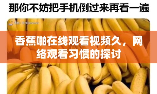 香蕉啪在線觀看視頻久，網(wǎng)絡(luò)觀看習(xí)慣的探討