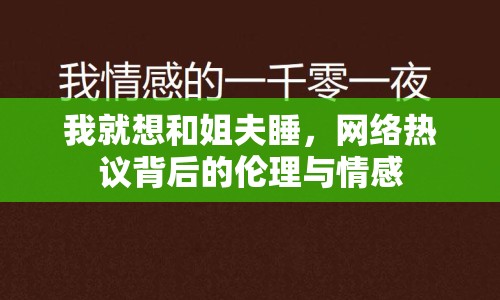 我就想和姐夫睡，網(wǎng)絡(luò)熱議背后的倫理與情感