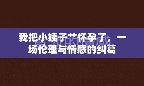 我把小姨子艸懷孕了，一場倫理與情感的糾葛