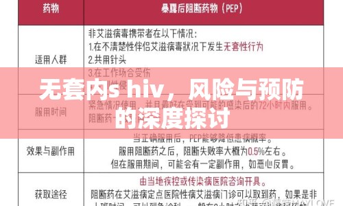 無(wú)套內(nèi)s hiv，風(fēng)險(xiǎn)與預(yù)防的深度探討